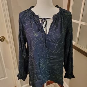 Ann Taylor navy green top S small